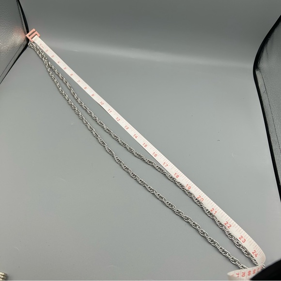 Vintage Silver Tone Rope Chain Necklace Estate Continuous Loop 24” - Picture 9 of 9